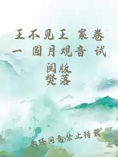 王不见王 案卷一 圆月观音 试阅版